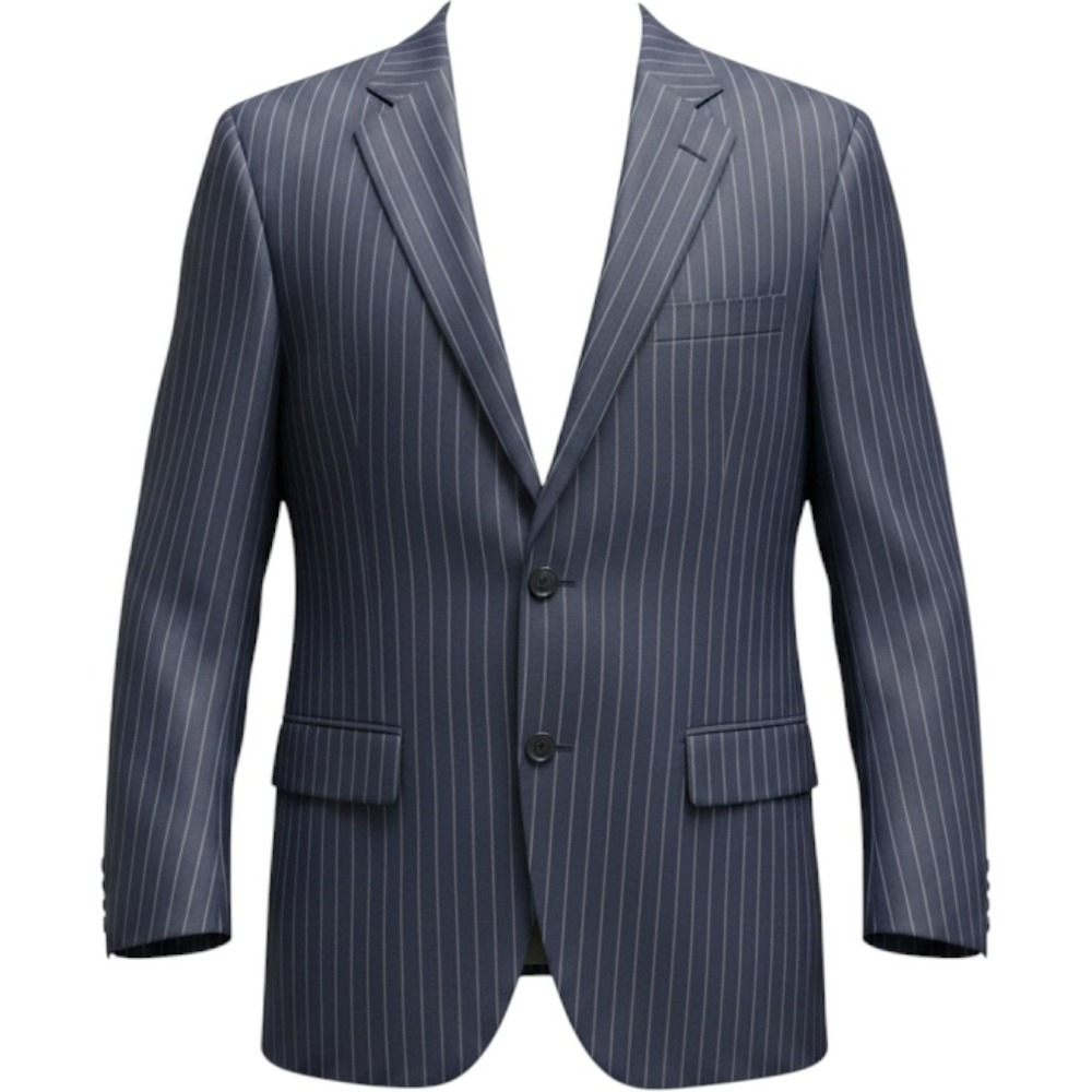 Samuelsohn Holland & Sherry Wool Pinstripe Blazer Navy Blue The Hound SF Mens